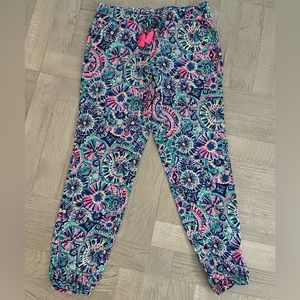 LILLY PULITZER ELASTIC WAIST, TIE FRONT PANT.  SIZE S.
